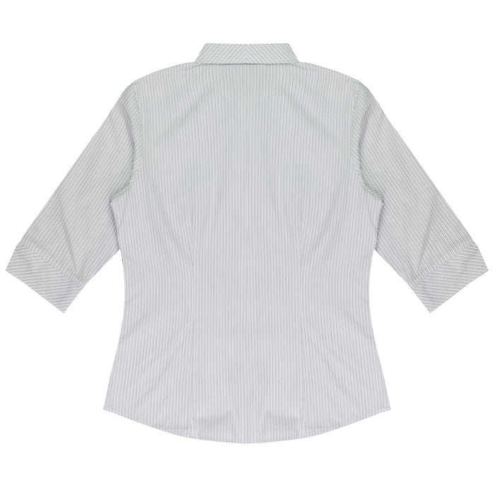 BAYVIEW LADY SHIRT 3/4 SLEEVE - WHITE/SILVER - RUNOUT